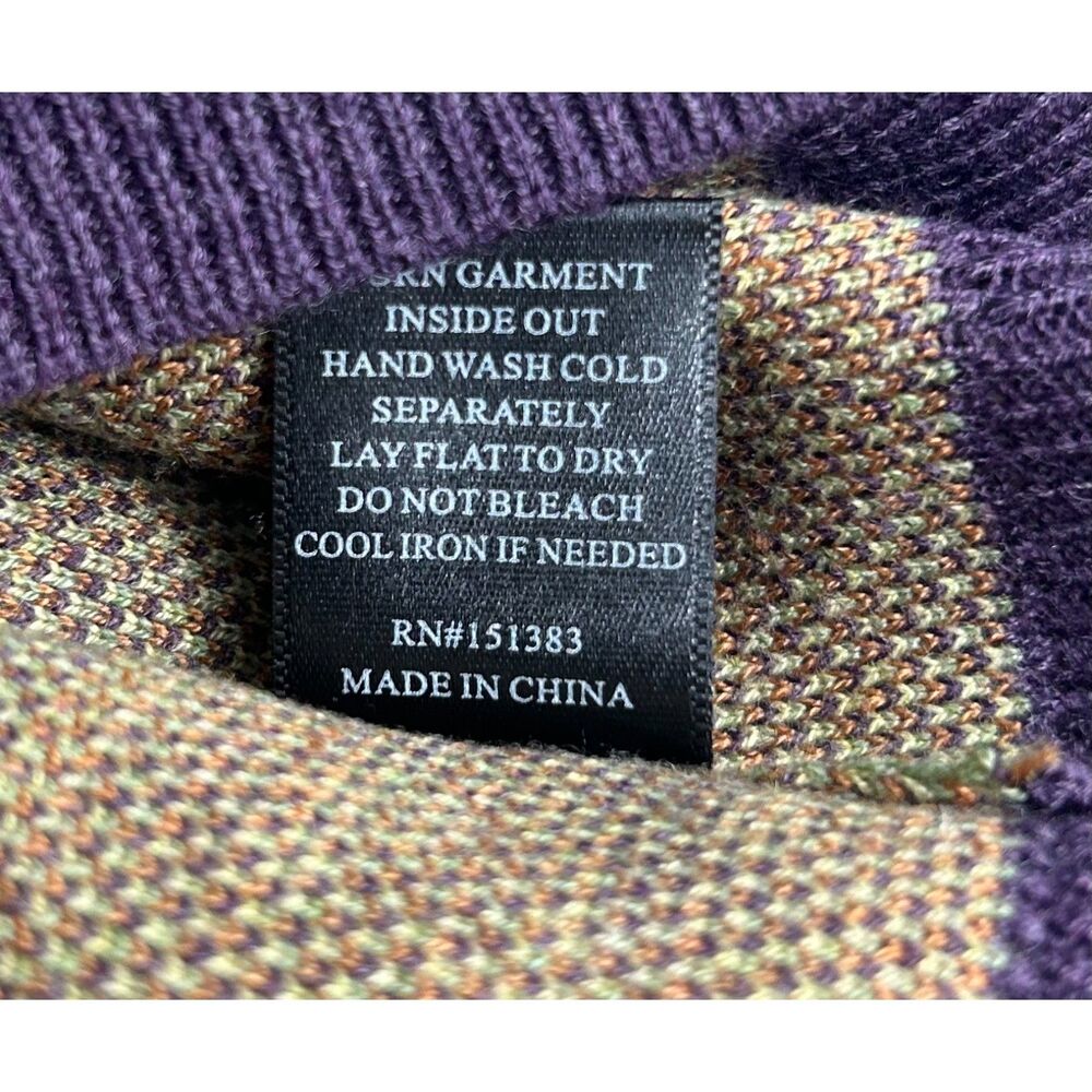 Aquarius Green-Purple Opened Back Tie Cropped Sweater Women's M/L Wool Blend - Picture 2 of 5